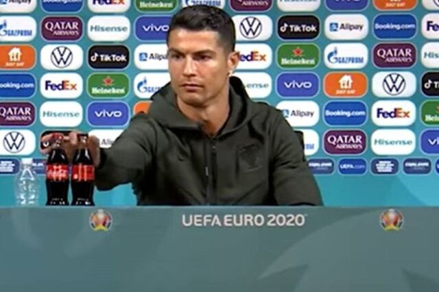 Ronaldo diz para beberem água e Coca-Cola perde 4 mil milhões de dólares em bolsa