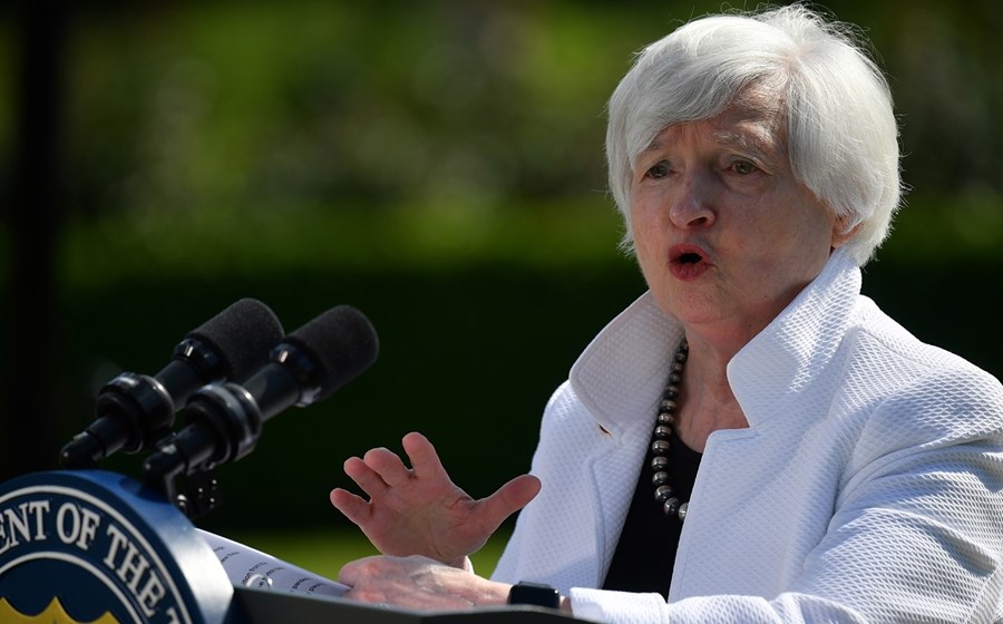 Janet Yellen, secretária do Tesouro norte-americano, participou na reunião do G7, em Londres. Os EUA têm sido o principal país a incentivar a taxa única global.