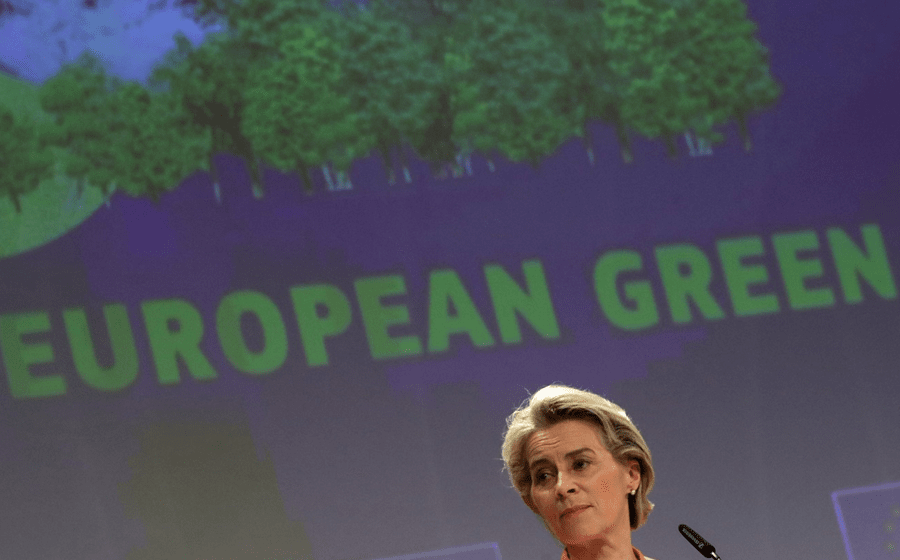 Ursula von der Leyen apresentou o pacote para reduzir as emissões.