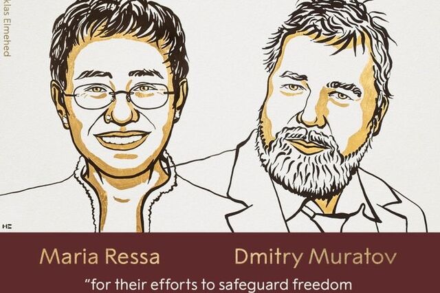 Jornalistas Maria Ressa e Dmitry Muratov recebem Prémio  Nobel da Paz 