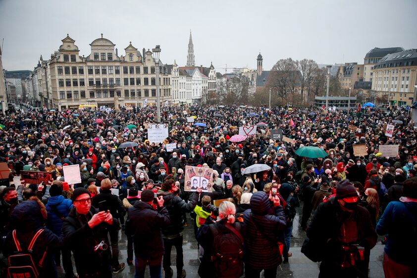 manif belgica cultura restricoes covid