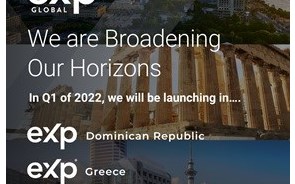 eXp prossegue expansão internacional com três novas localizações previstas para o 1º trimestre de 2022