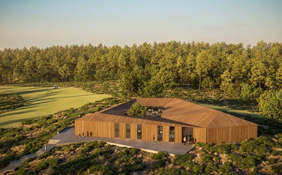 Aspeto do “club house” da Comporta que dará apoio a um dos campos de golfe.