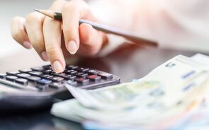 poupanças, dinheiro, contas, máquina calculadora