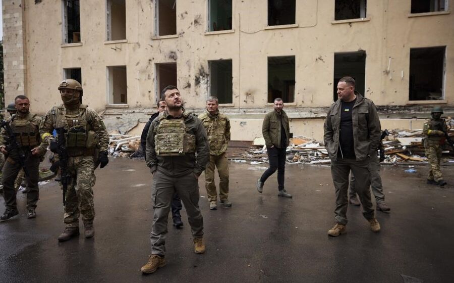 Volodymyr Zelensky presidente Ucrânia em Kharkiv