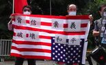 Manifestantes protestam contra a visita de Pelosi a Taiwan