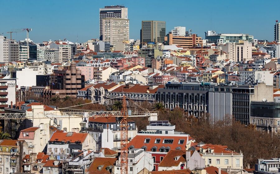 Lisboa, cidade, prédios, casas