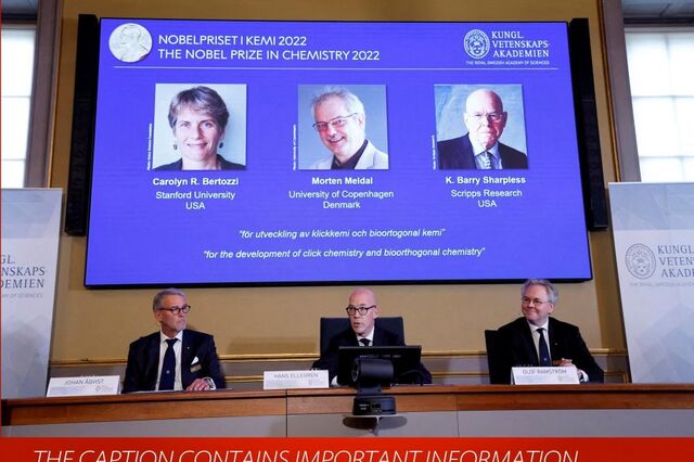 Nobel da Química para três cientistas responsáveis química 'bioorthogonal' e de cliques