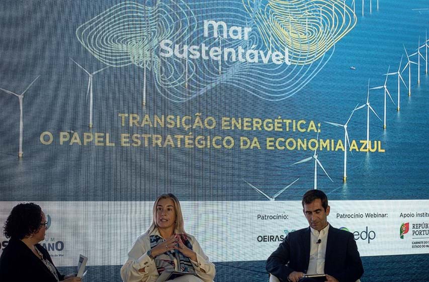 O debate “Transição energética: o papel estratégico da economia azul debate” contou com a moderação da jornalista Bárbara Silva e a participação de Andreia Ventura, administradora do grupo ETE e Rui Marcelino, CEO da Almadesign. 