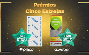 Soluções Placo e Weber renovam prémio cinco estrelas