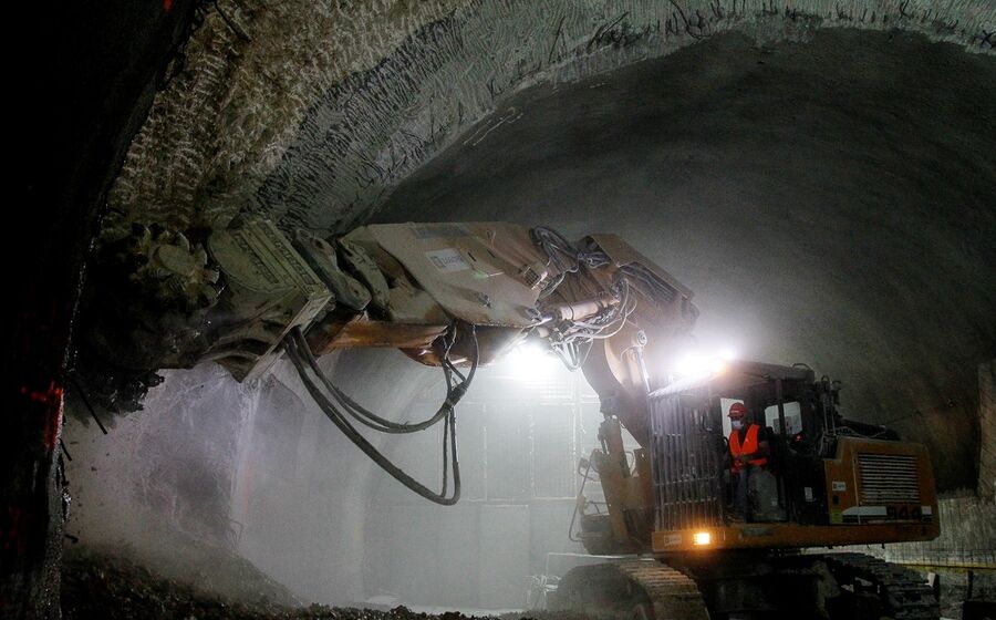 obras, construção, túnel