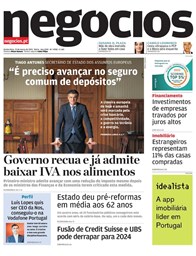 Primeira página do Negócios de 23 de março de 2023