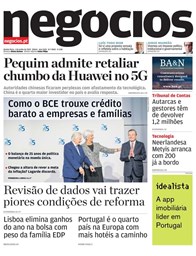 Primeira página do Negócios de 1 de junho de 2023