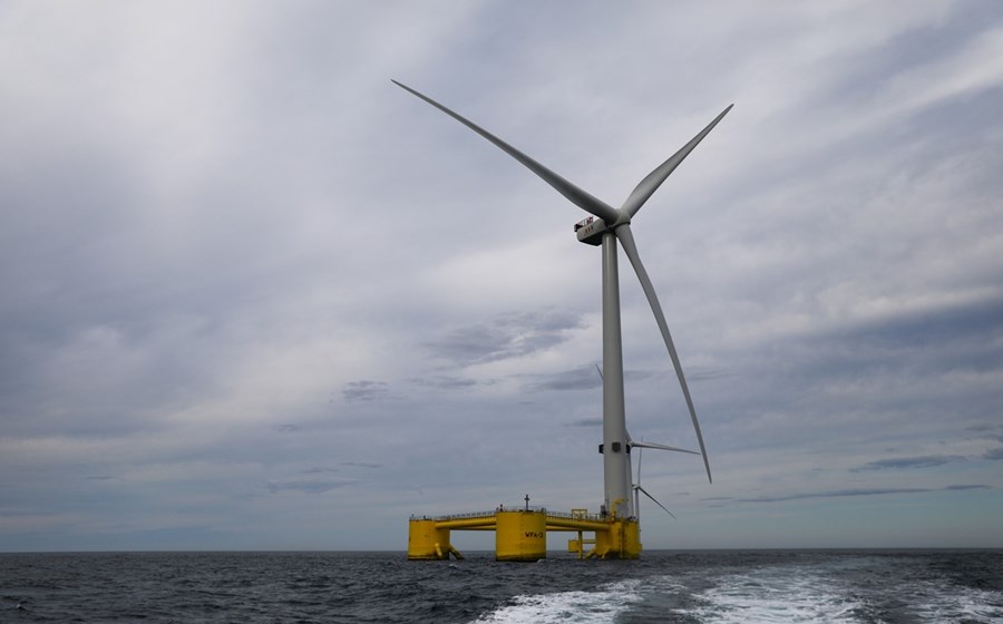 O parque Windfloat Atlantic (na foto) é para já o único projeto eólico offshore flutuante no mar português.