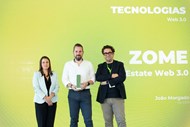 O vencedor do Prémio Nacional de Inovação na categoria Web 3.0. foi a Zome. João Morgado, co-CEO da Zome, recebeu o prémio entregue por Diana Ramos e Rui Coutinho.
