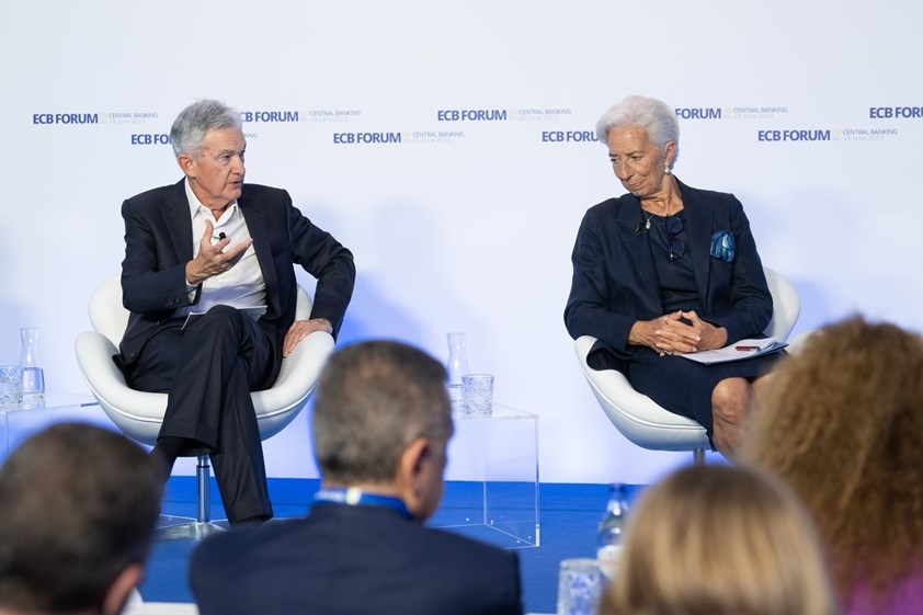 O Fórum BCE juntou no mesmo palco o presidente da Fed, Jerome Powell, e a líder do BCE, Christine Lagarde com os homólogos britânico e japonês.