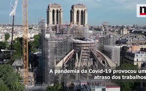 Drones captam imagens das obras da Catedral de Notre-Dame
