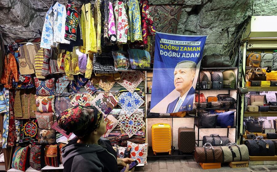 Turquia cartaz Erdogan bazar