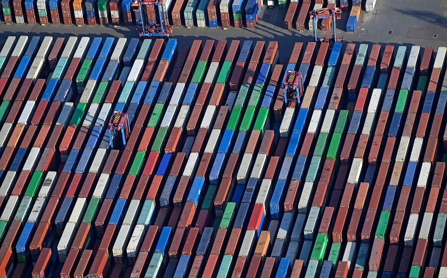 exportações, mercadorias, contentores
