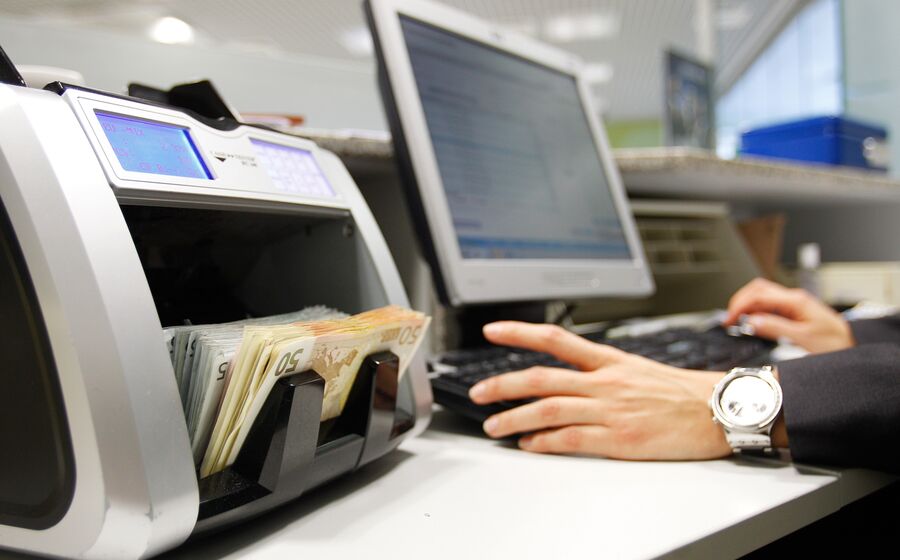banca, banco, dinheiro, notas, depósitos