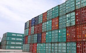 exportações, mercadorias, contentores