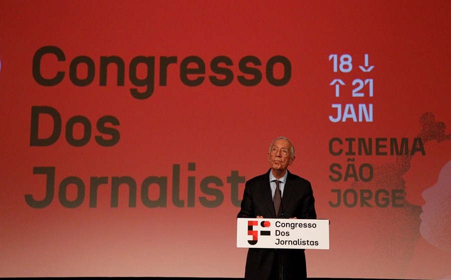 O Presidente da República fez o discurso de abertura do 5.º Congresso dos Jornalistas.