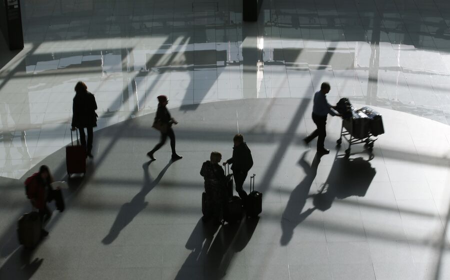 passageiros, aeroporto, aviação