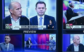 Debate entre Luís Montenegro (PSD) e Paulo Raimundo (PCP), na RTP