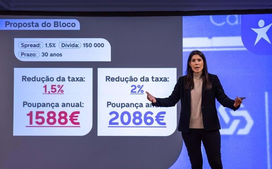 Mariana Mortágua apresenta propostas do BE, na área da banca, para as legislativas