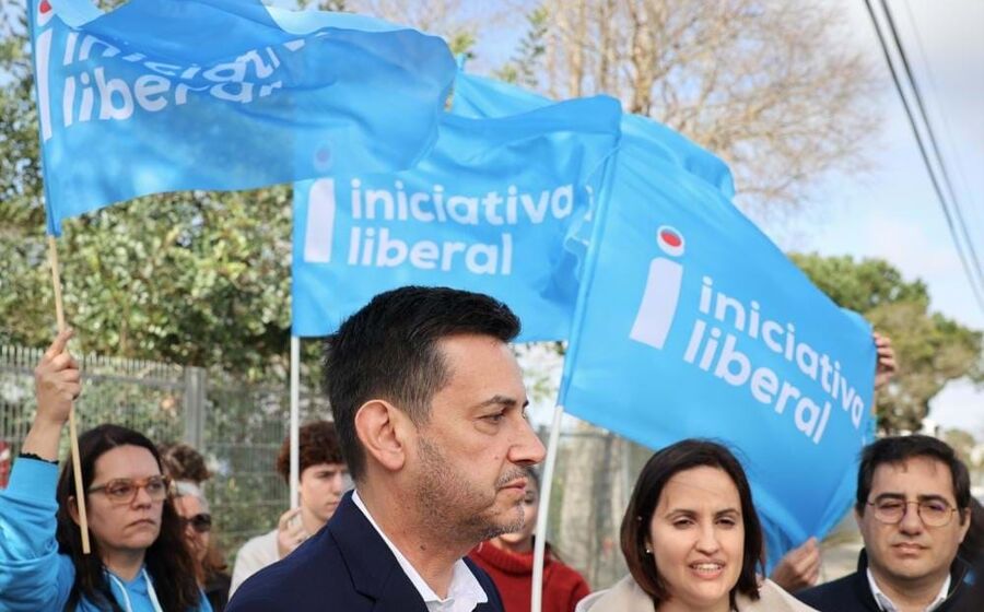 Rui Rocha, presidente da Iniciativa Liberal, em campanha