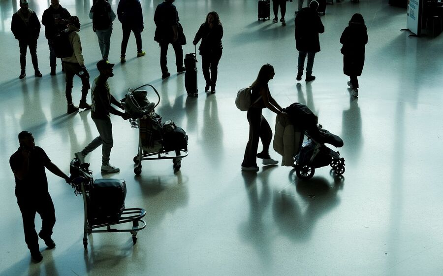 aeroporto, bagagem, passageiros
