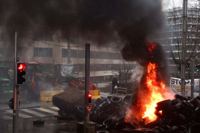 protesto manifestação agricultores bruxelas