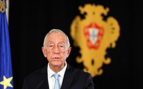 O Presidente da República, Marcelo Rebelo de Sousa, durante a mensagem ao país na véspera das eleições legislativas de Março de 2024
