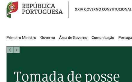 Página oficial do Governo recupera anterior logótipo