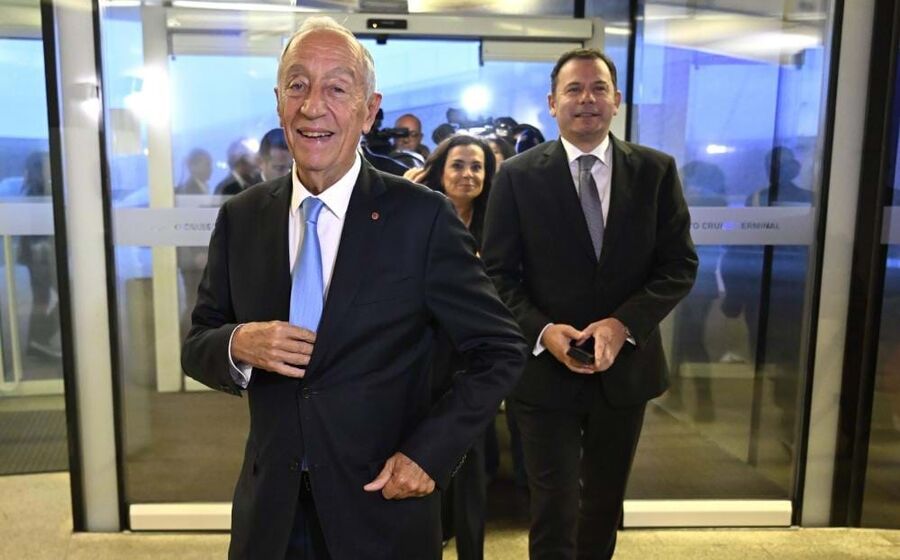 Marcelo Rebelo de Sousa e Luís Montenegro em Matosinhos na AEP