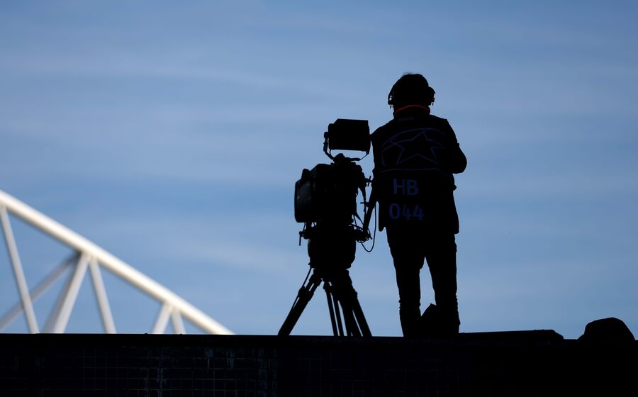 Cameraman jogo futebol