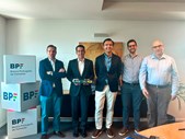 O CEO da Oceano Fresco (ao centro) com representantes do BPF e da Indico Capital Partners.