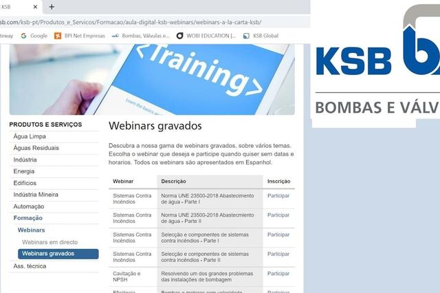 KSB disponibiliza webinares técnicos grátis !