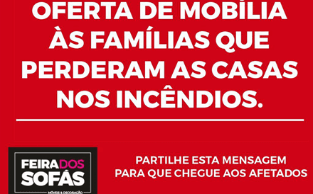 FEIRA DOS SOFÁS OFERECE MOBÍLIA NOVA ÀS FAMÍLIAS CUJAS CASAS ARDERAM NOS INCÊNDIOS