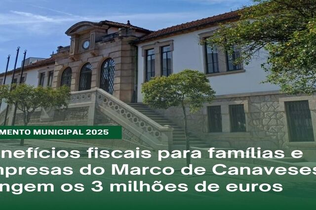 Benefícios fiscais para famílias e empresas do Marco de Canaveses atingem os 3 milhões de euros em 2025
