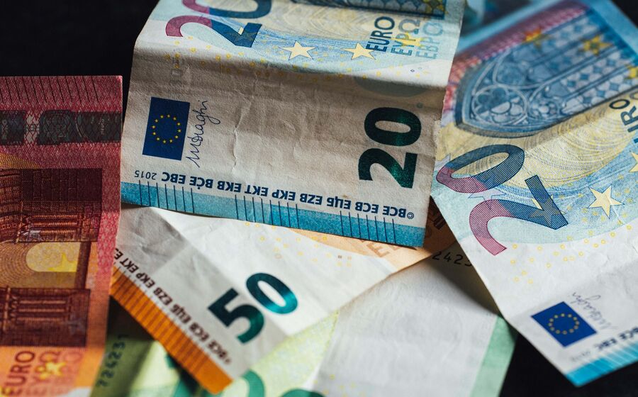 euros dinheiros notas moedas