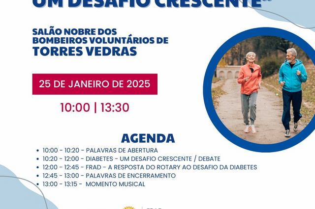 É já no próximo sábado o Fórum Rotário D1960 ' DIABETES - UM DESAFIO CRESCENTE '