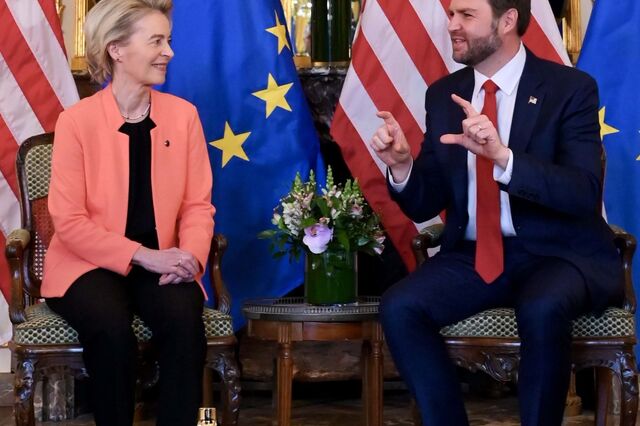 Von der Leyen relata 'boa discussão' com vice de Trump e espera cooperação