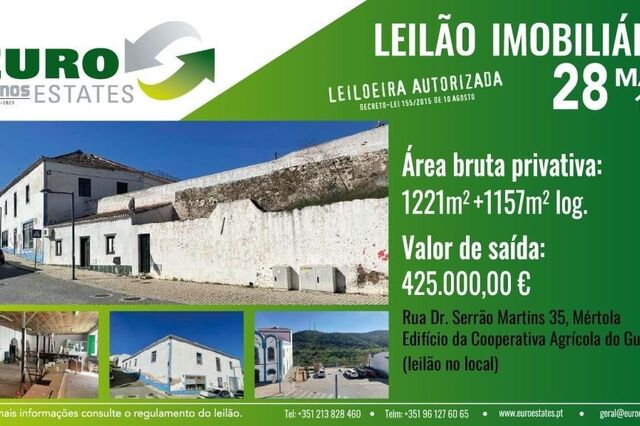 Leilão de Edifício no Centro de Mértola para investimento turístico e comercial