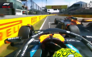 Corrida de Fórmula 1 vista da câmara onboard de um dos carros