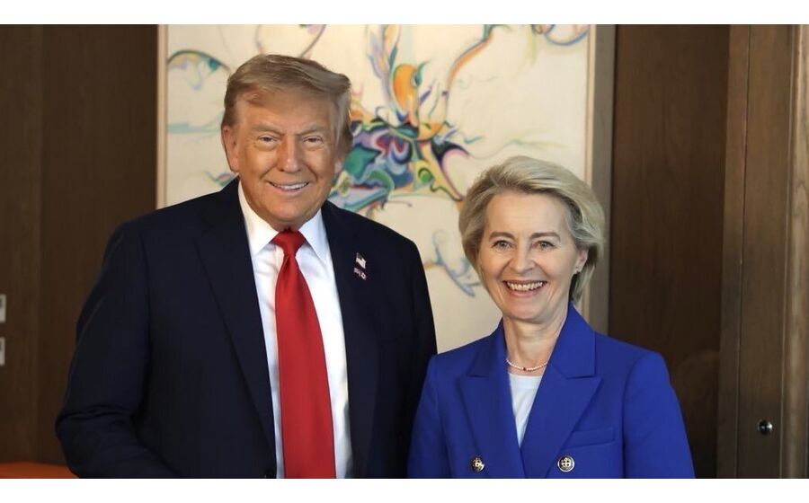 O presidente dos EUA e a presidente da União Europeia.