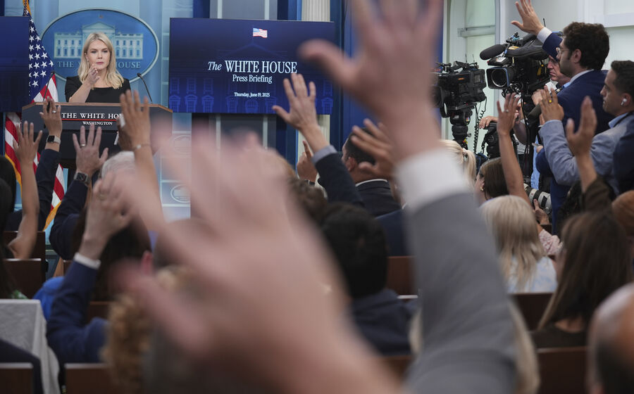 Conferência de imprensa na Casa Branca a 19 de junho de 2025, em Washington