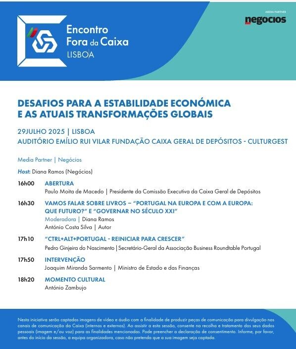 Encontro Caixa debate desafios económicos e transformações globais em Lisboa.
