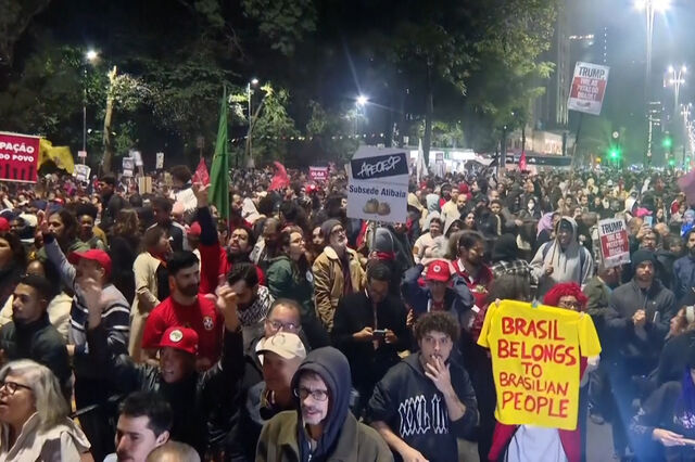 Milhares protestam em São Paulo contra tarifas de 50% impostas pelos EUA