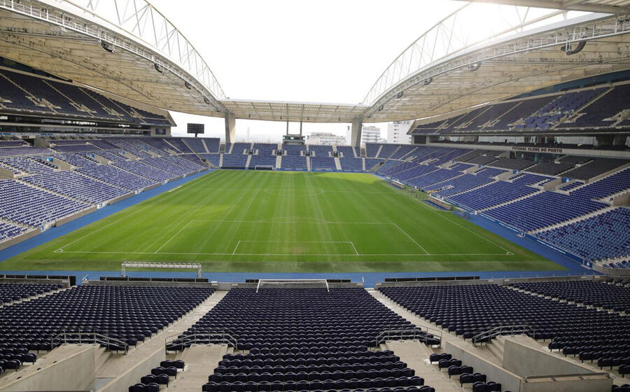 Visão geral do Estádio do Dragão, casa do Futebol Clube do Porto